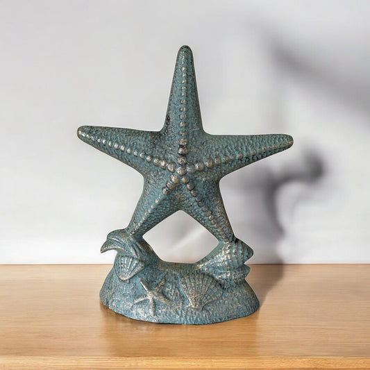 Door Stop Starfish Coastal Beach Rustic Cast Iron