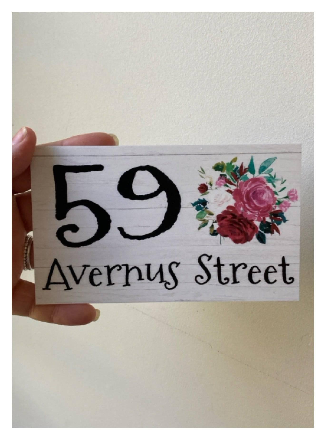 Personalised Street Number Address Floral Custom Cottage Sign - The Renmy Store Homewares & Gifts 