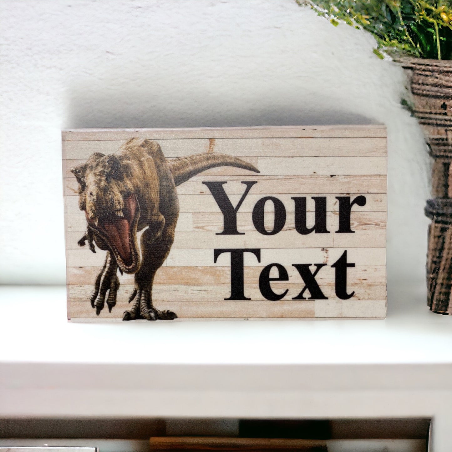 Dinosaur Custom Personalised Rustic Sign - The Renmy Store Homewares & Gifts 