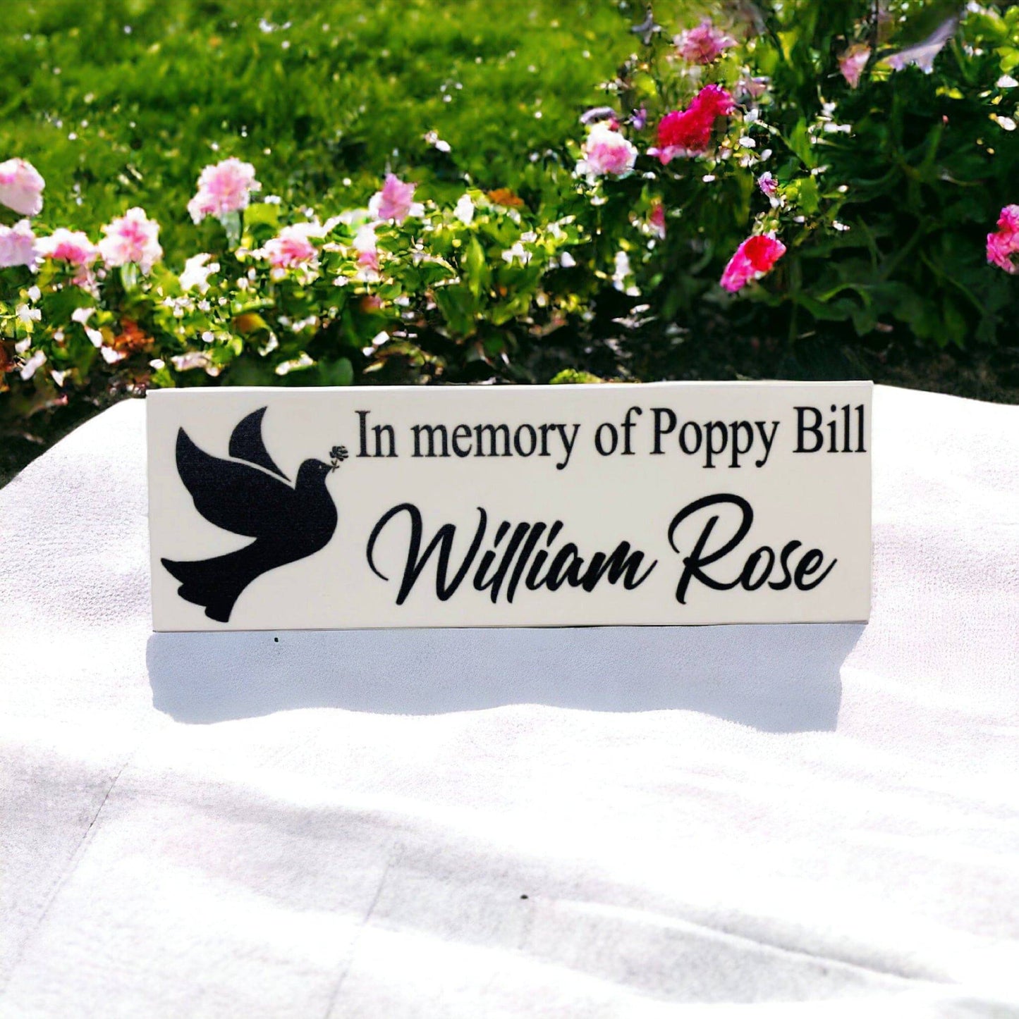 Memorial In Memory Of Custom Personalised Dove Sign - The Renmy Store Homewares & Gifts 