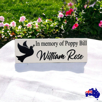 Memorial In Memory Of Custom Personalised Dove Sign - The Renmy Store Homewares & Gifts 