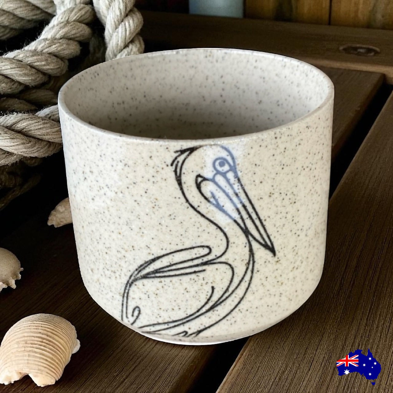 Mug Cup Pelican Bird Pottery Ceramic Aussie Made