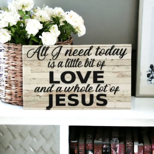 Love and Jesus Shabby Chic Sign