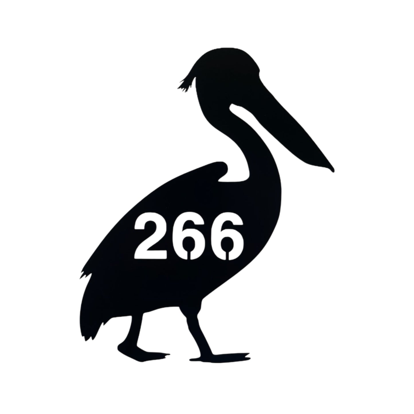 Pelican House Number Sign Custom Coastal Metal - Aussie Made