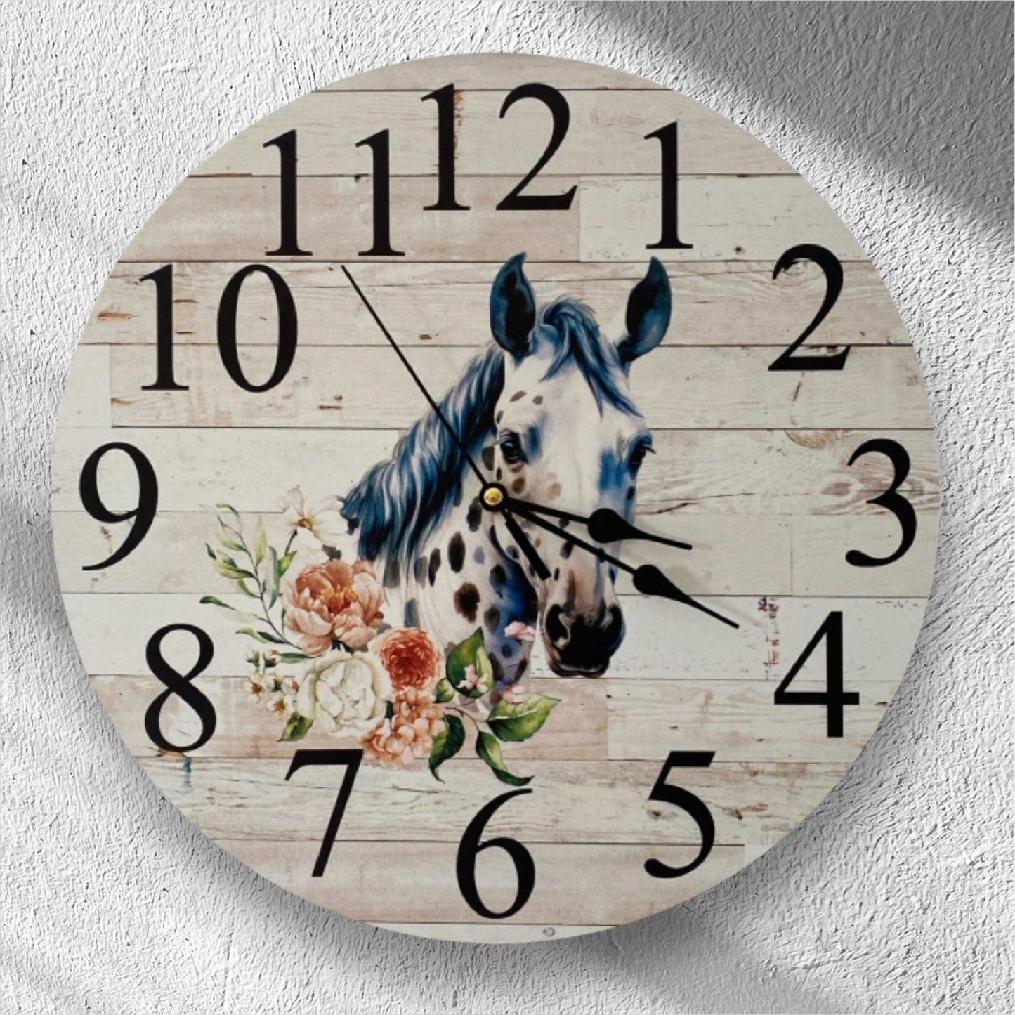 Clock Wall Horse Floral Appaloosa Aussie Made