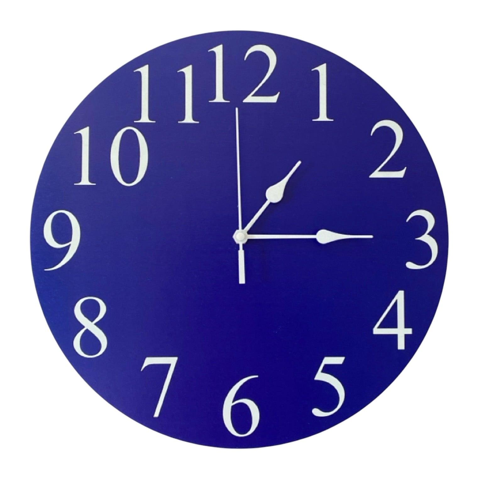 Clock Wall Dark Blue Navy White Aussie Made - The Renmy Store Homewares & Gifts 