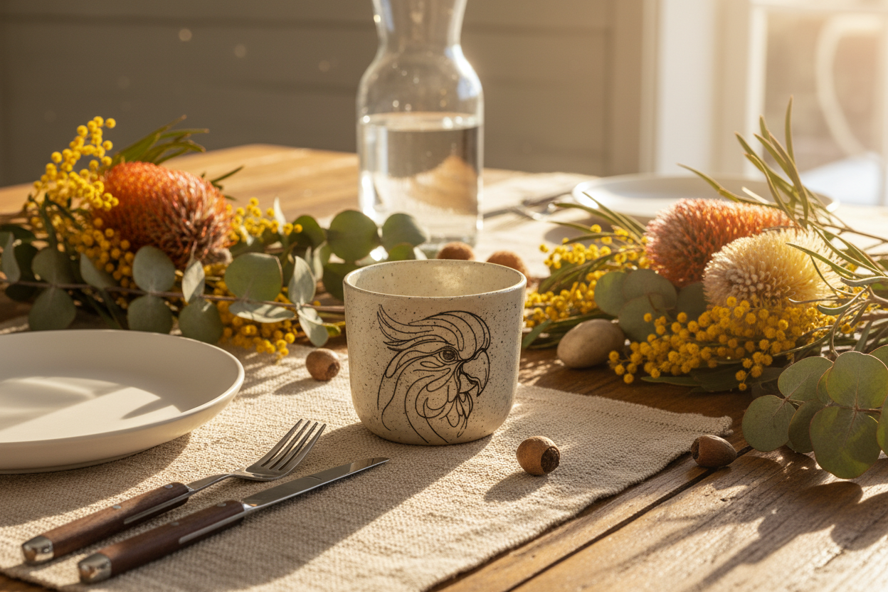 Mug Cup Cockatoo Bird Pottery Ceramic Aussie Made