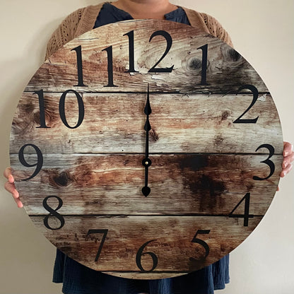 Weathered Rustic Timber Wall Clock | Aussie Made 30cm 60cm