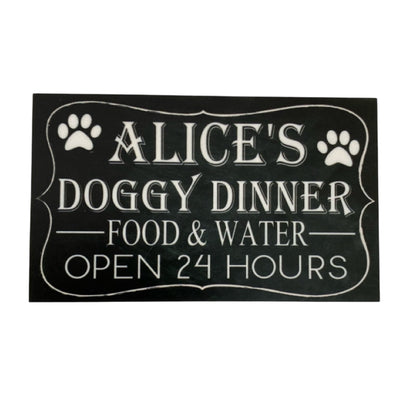 Doggy Dinner Personalised Custom Dog Sign