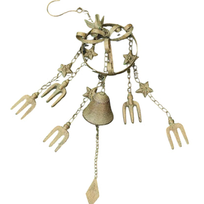 Vintage Cast Iron Bird Wind Chime, 65cm