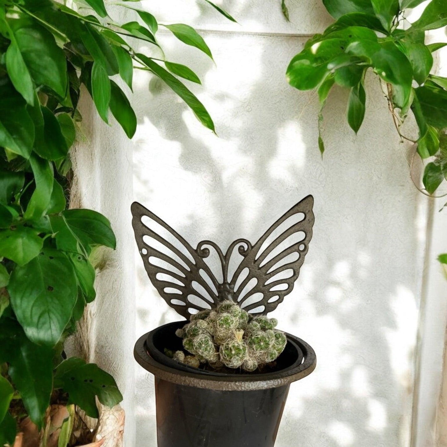 Planter Pot Wall Stand Butterfly Rustic Iron - The Renmy Store Homewares & Gifts 