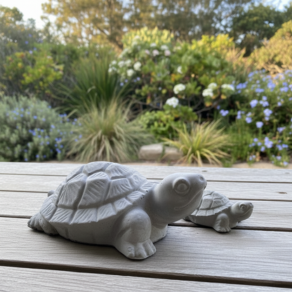 Concrete Turtle Set of 2 | Mother & Baby Handmade Coastal Aussie Made Decor
