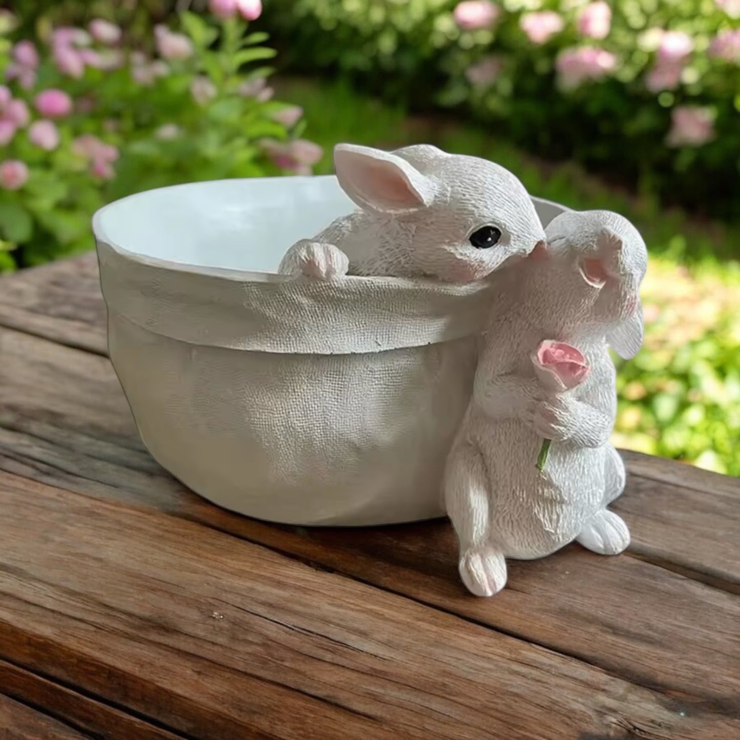 Bunny Rabbit Planter Pot Garden Flower