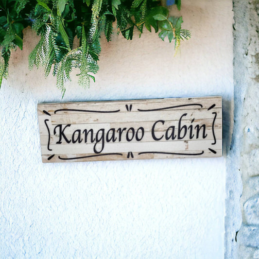 Cabin Custom Personalised French White Sign - The Renmy Store Homewares & Gifts 