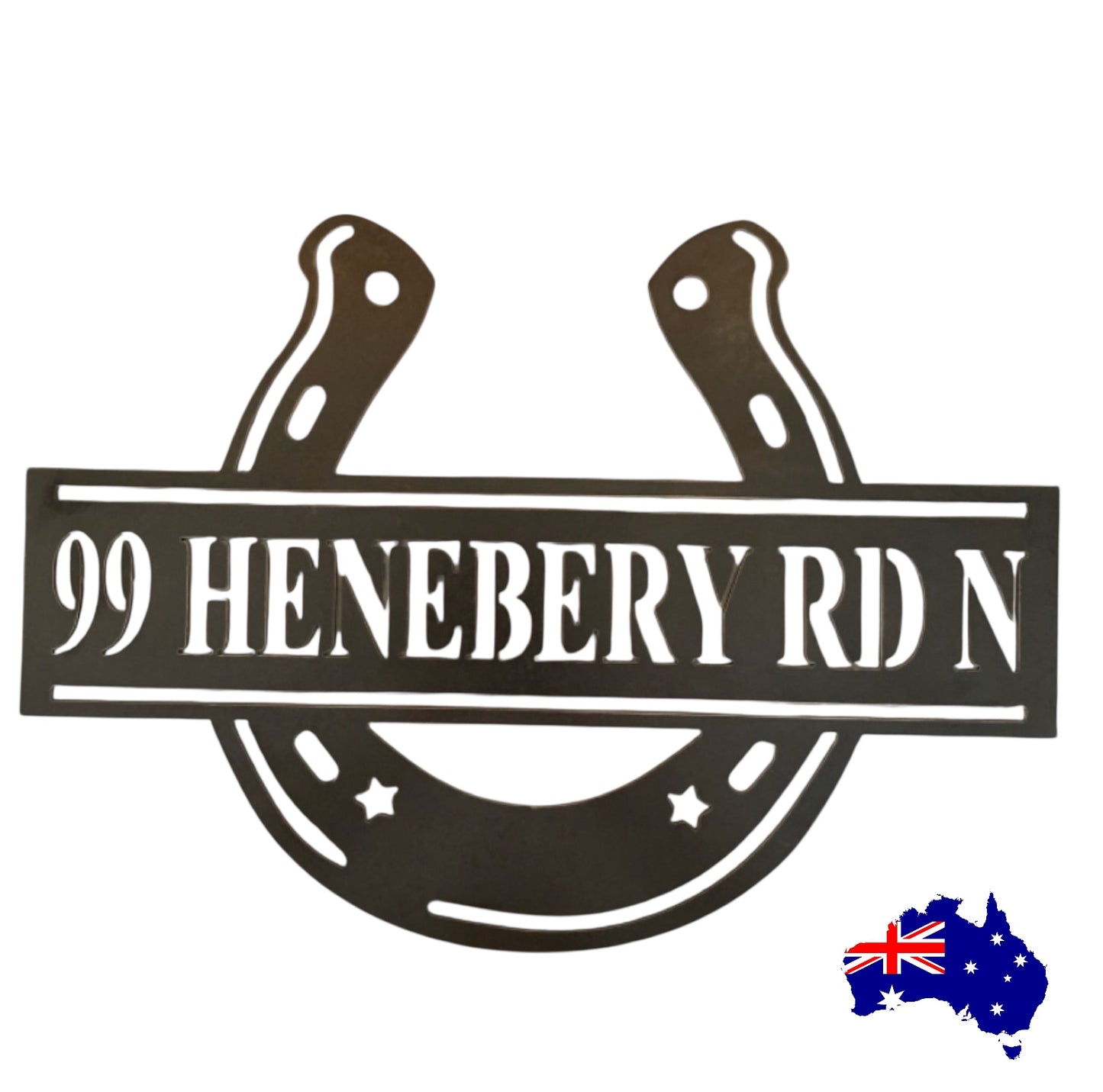 Horseshoe Horse Address Country Personalised Rusty Metal Steel Sign