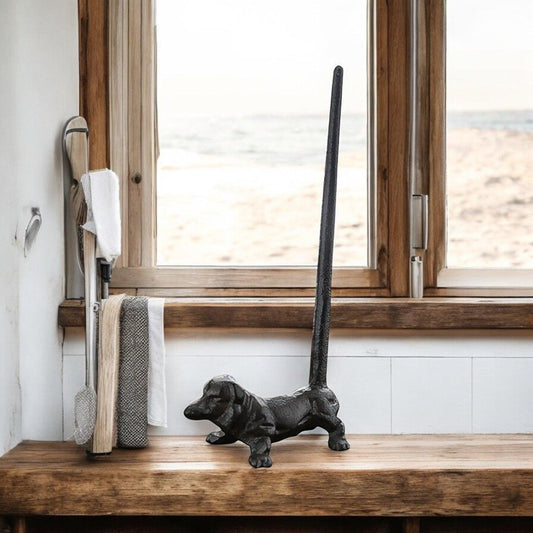 Paper Towel Holder Cast Iron Dog Dachshund