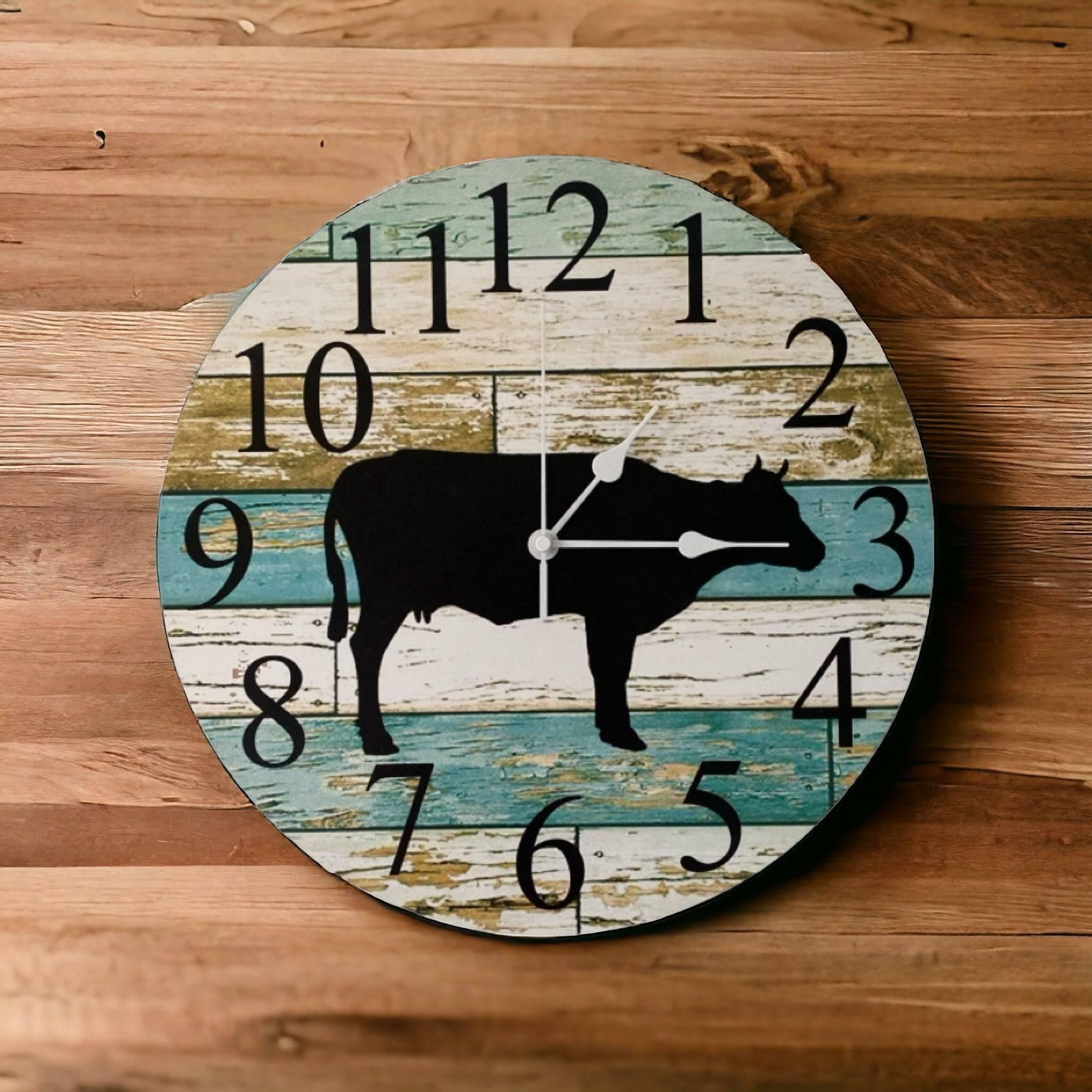 Clock Wall Cow Farmhouse Aussie Made - The Renmy Store Homewares & Gifts 