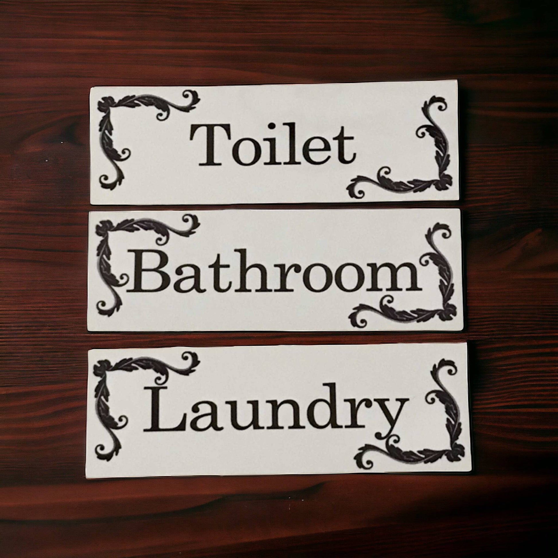 French Toilet Laundry Bathroom Door Sign - The Renmy Store Homewares & Gifts 