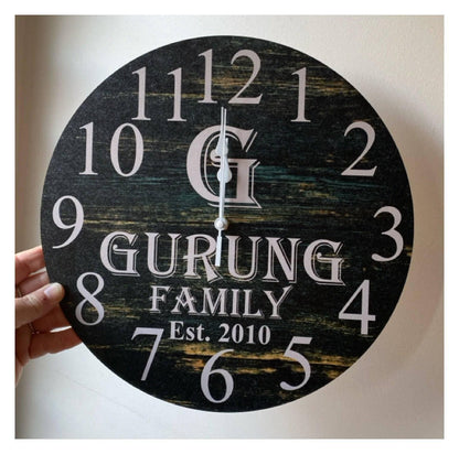 Clock Wall Family Custom Personalised Aussie Made - The Renmy Store Homewares & Gifts 