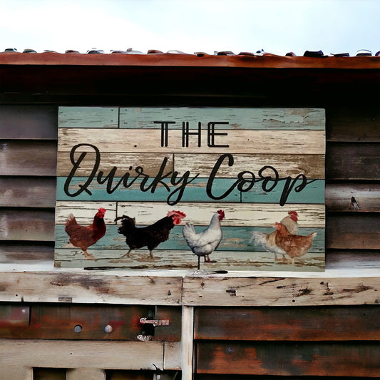 Quirky Coop Chicken Hen Rooster Sign - The Renmy Store Homewares & Gifts 
