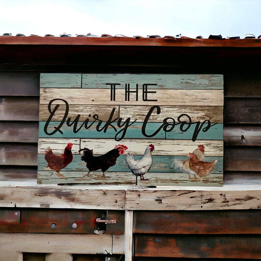 Quirky Coop Chicken Hen Rooster Sign - The Renmy Store Homewares & Gifts 