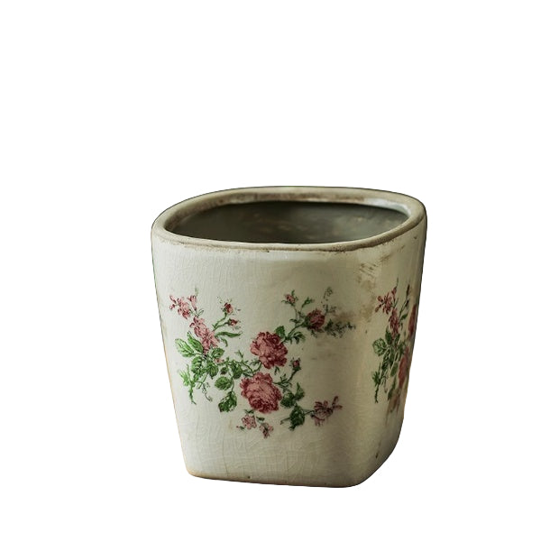 Planter Pot Garden Cottage Vintage Rose