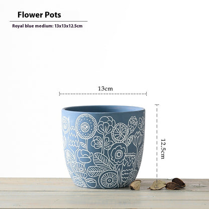 Planter Pot Floral Flowers Ceramic