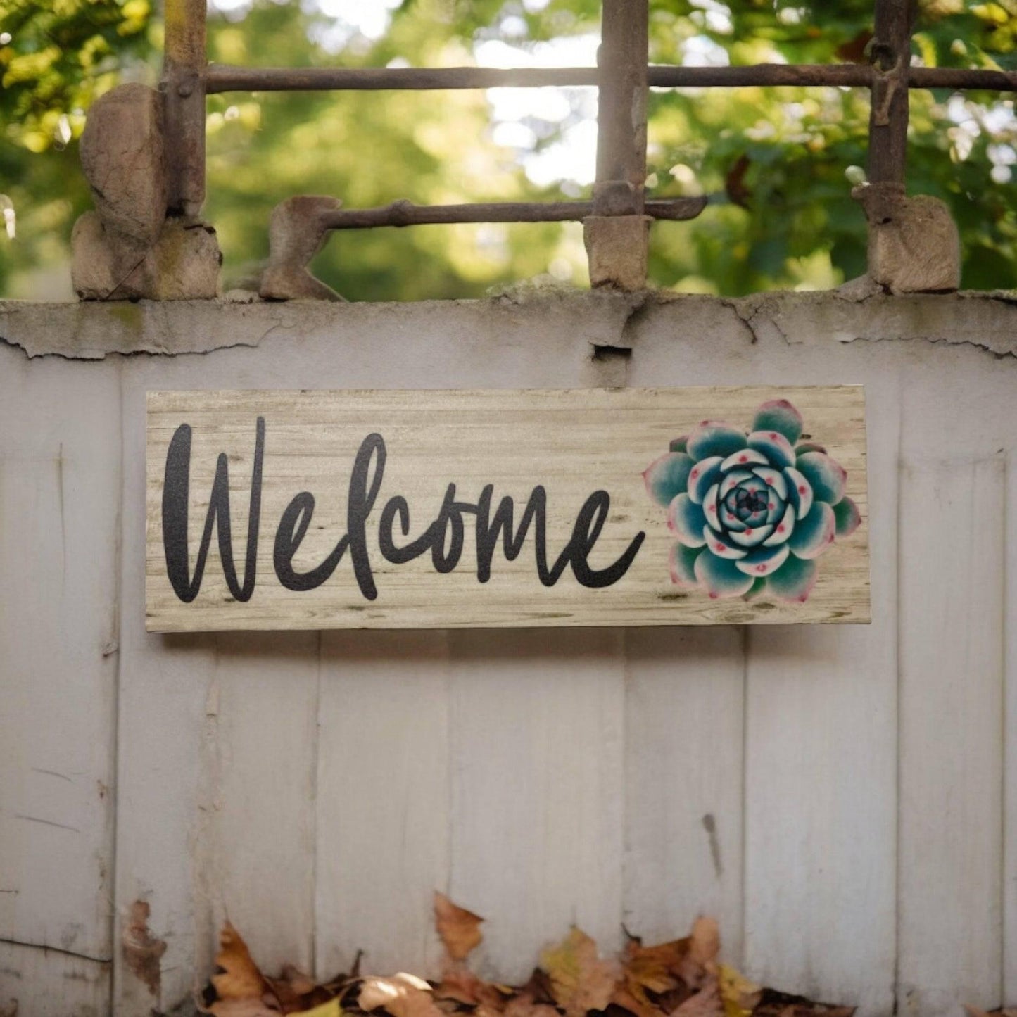 Welcome with Succulent Sign - The Renmy Store Homewares & Gifts 