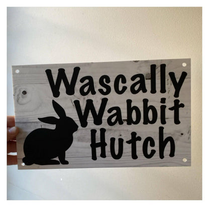 Rabbit Hutch House Pets Name Custom Wording Sign - The Renmy Store Homewares & Gifts 