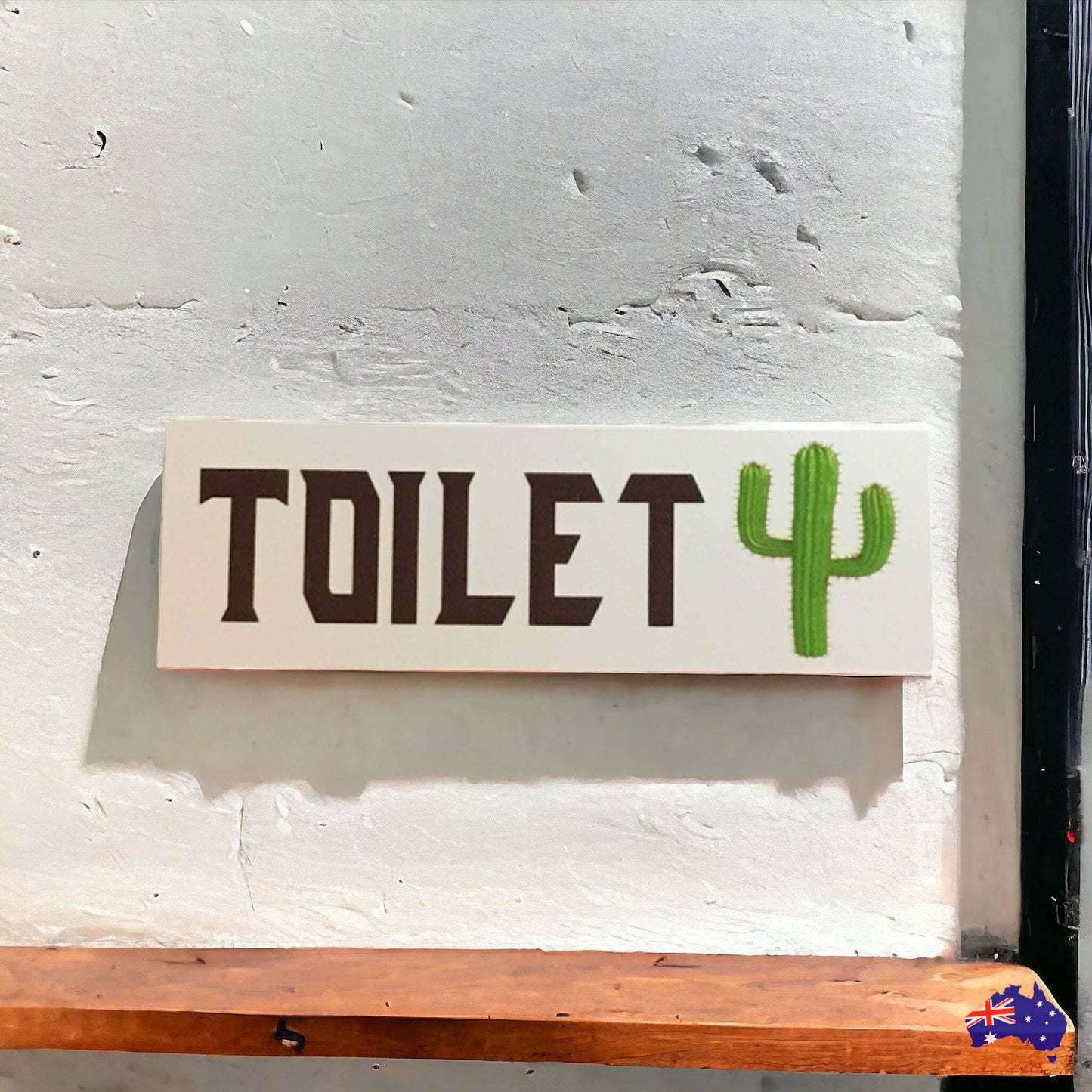 Cactus Toilet Laundry Bathroom Door Sign - The Renmy Store Homewares & Gifts 