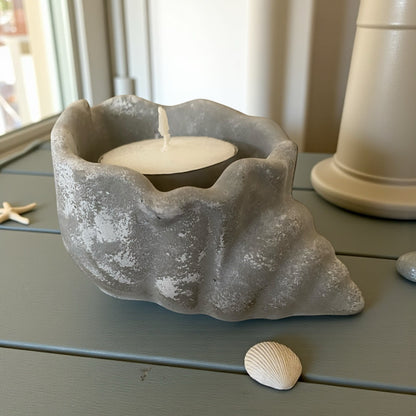 Candle Holder Shell Coastal Aussie Handmade Concrete