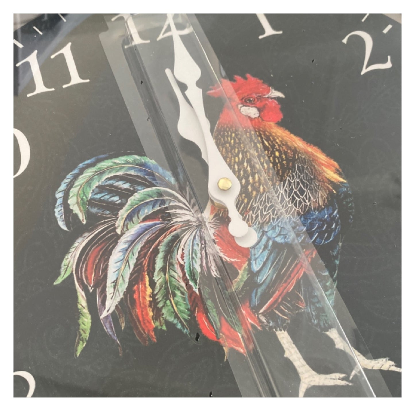 Clock Wall Rooster Country Colour 34cm