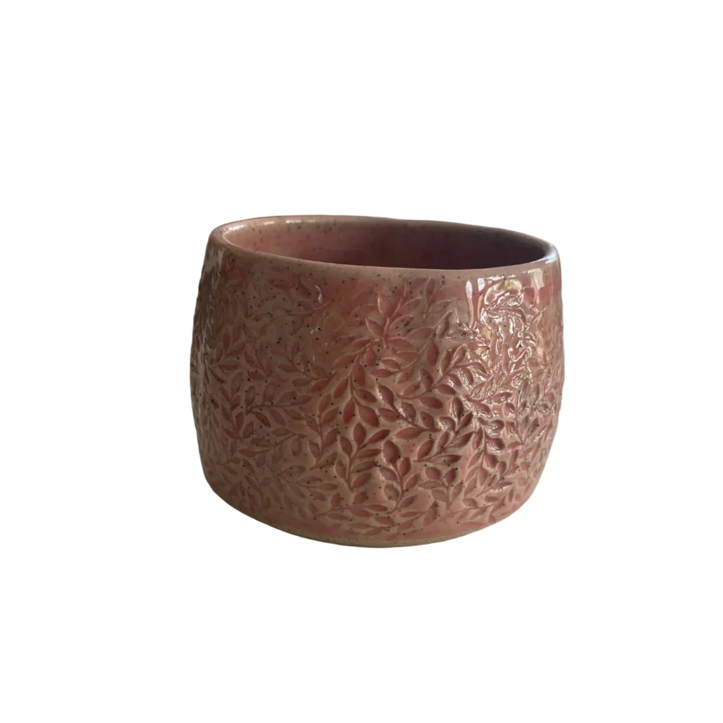 Handmade Floral Pink Leaf Ceramic Mug Cup | Aussie Made Wolf and Clay Gift