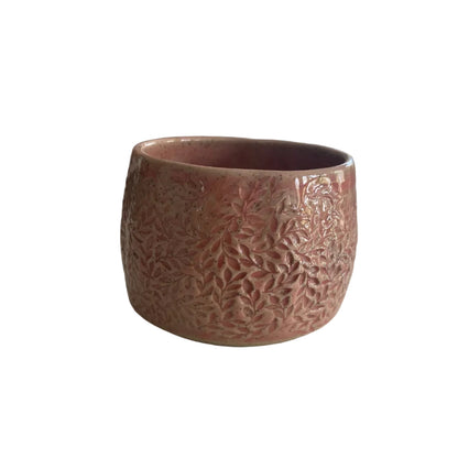 Handmade Floral Pink Leaf Ceramic Mug Cup | Aussie Made Wolf and Clay Gift