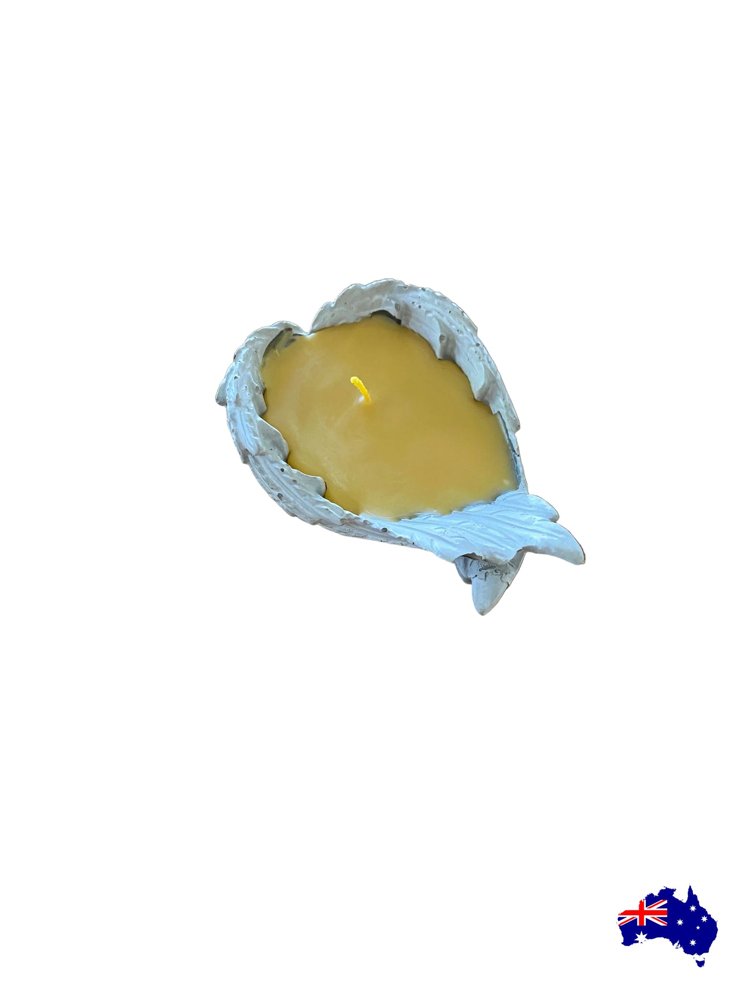 Pure Beeswax Angel Wings Memorial Candle Aussie Handmade