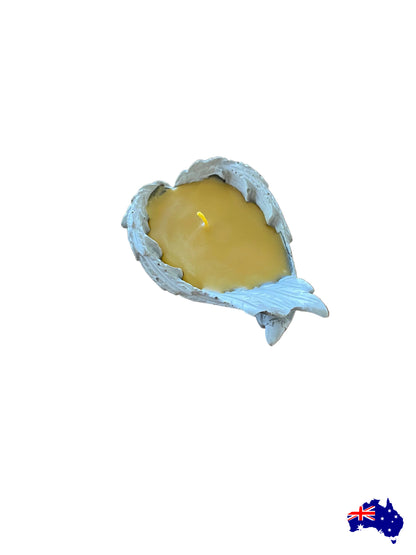 Pure Beeswax Angel Wings Memorial Candle Aussie Handmade