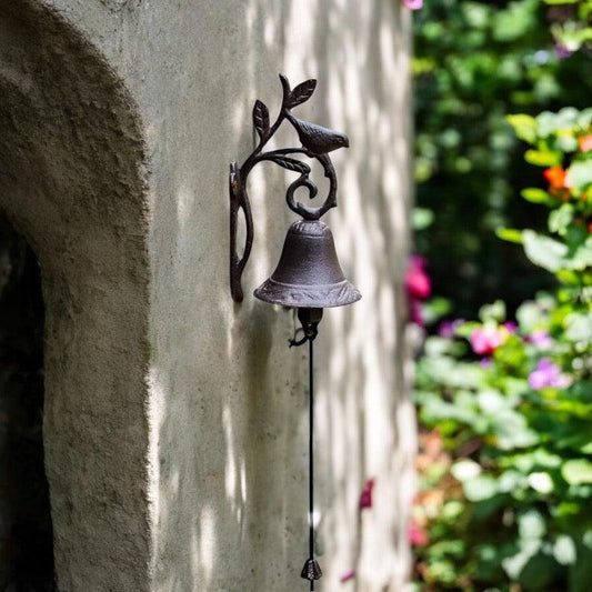 Doorbell Door Bell Cast Iron Bird Leaf Style