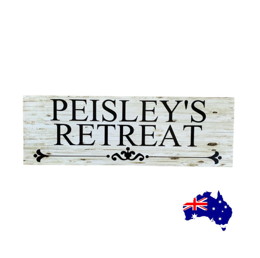 Retreat Property Custom Personalised Sign