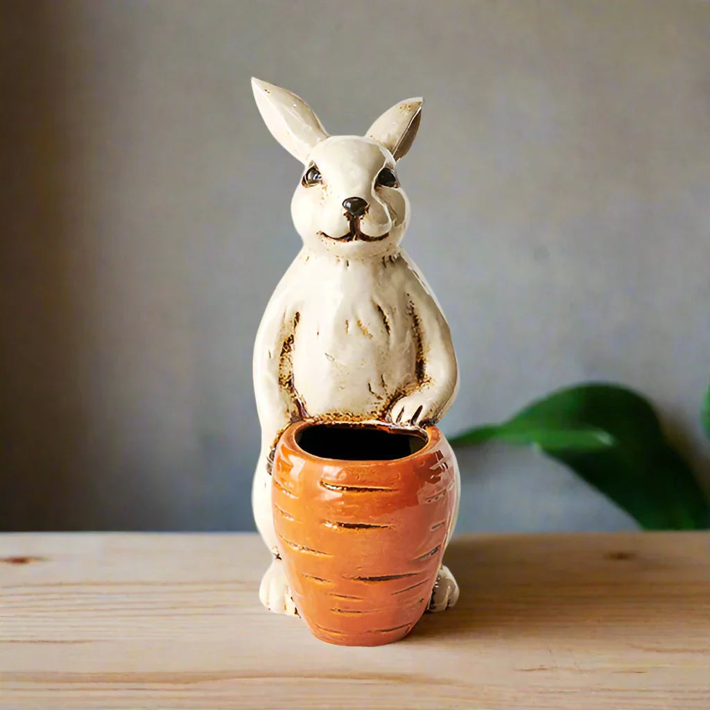 Pot Planter Rabbit Carrot Ceramic Garden – The Renmy Store Homewares ...