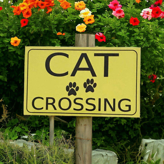 Cat Crossing Sign - The Renmy Store Homewares & Gifts 