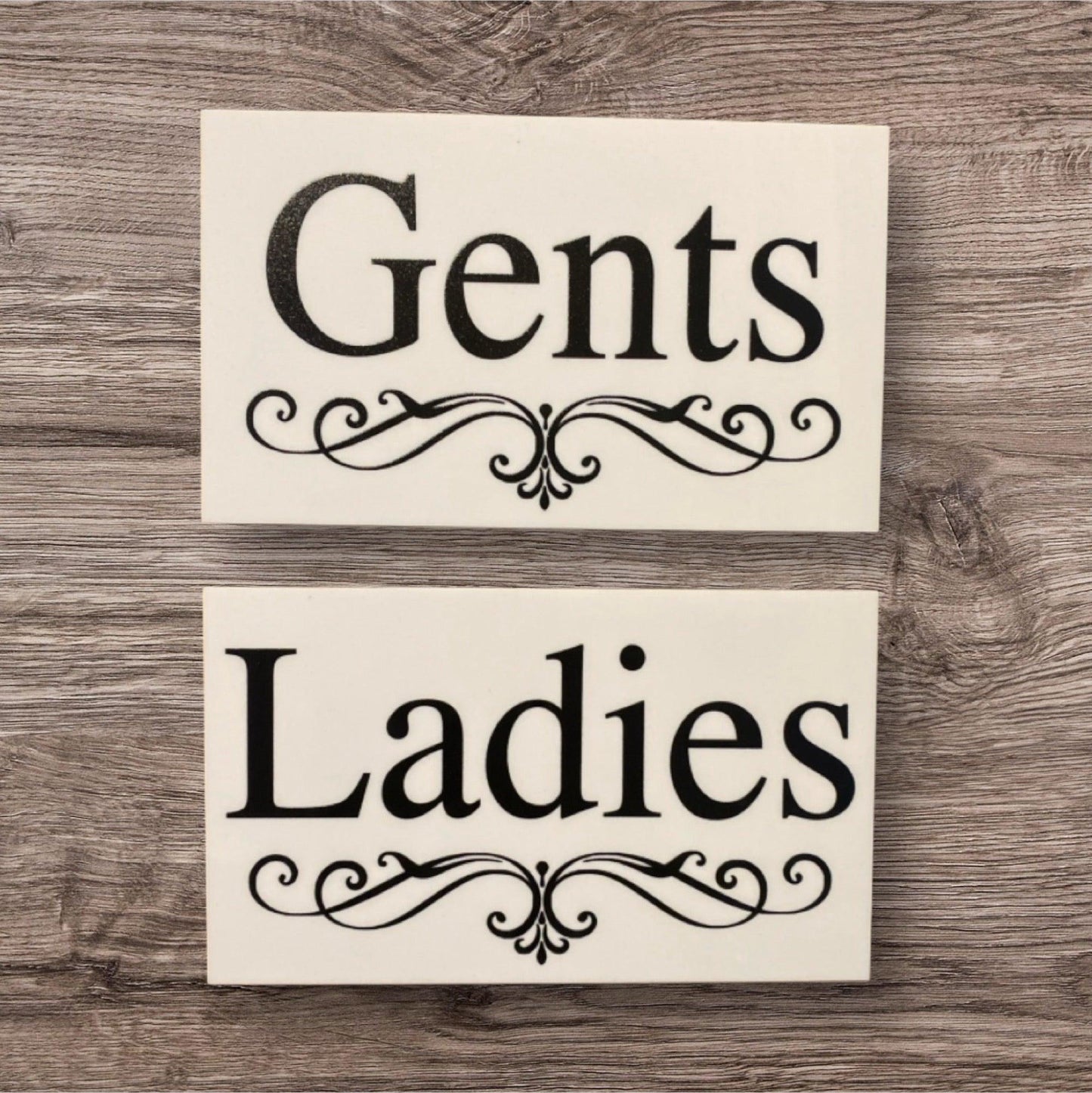 Toilet Door Ladies Gents White Elegance Sign - The Renmy Store Homewares & Gifts 