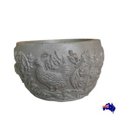 Chicken Rooster Planter Pot | Handmade Concrete Farmhouse Aussie Made Decor