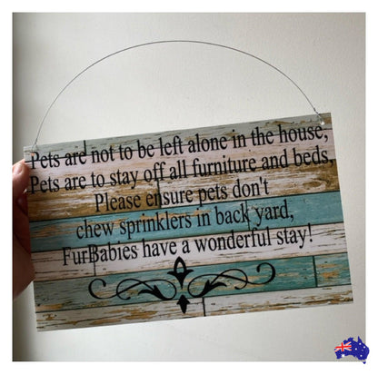 Custom Personalised Blue Timber Look Sign - The Renmy Store Homewares & Gifts 