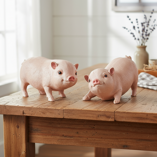 Pig Pair Ornament Farmhouse Country
