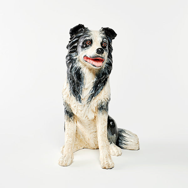 Border Collie Dog Ornament 42cm | Black & White Farmhouse Decor