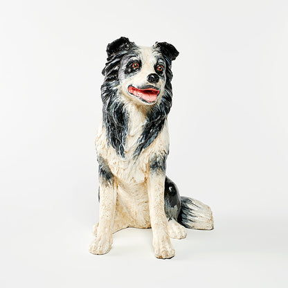 Border Collie Dog Ornament 42cm | Black & White Farmhouse Decor