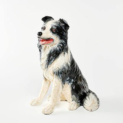 Border Collie Dog Ornament 42cm | Black & White Farmhouse Decor