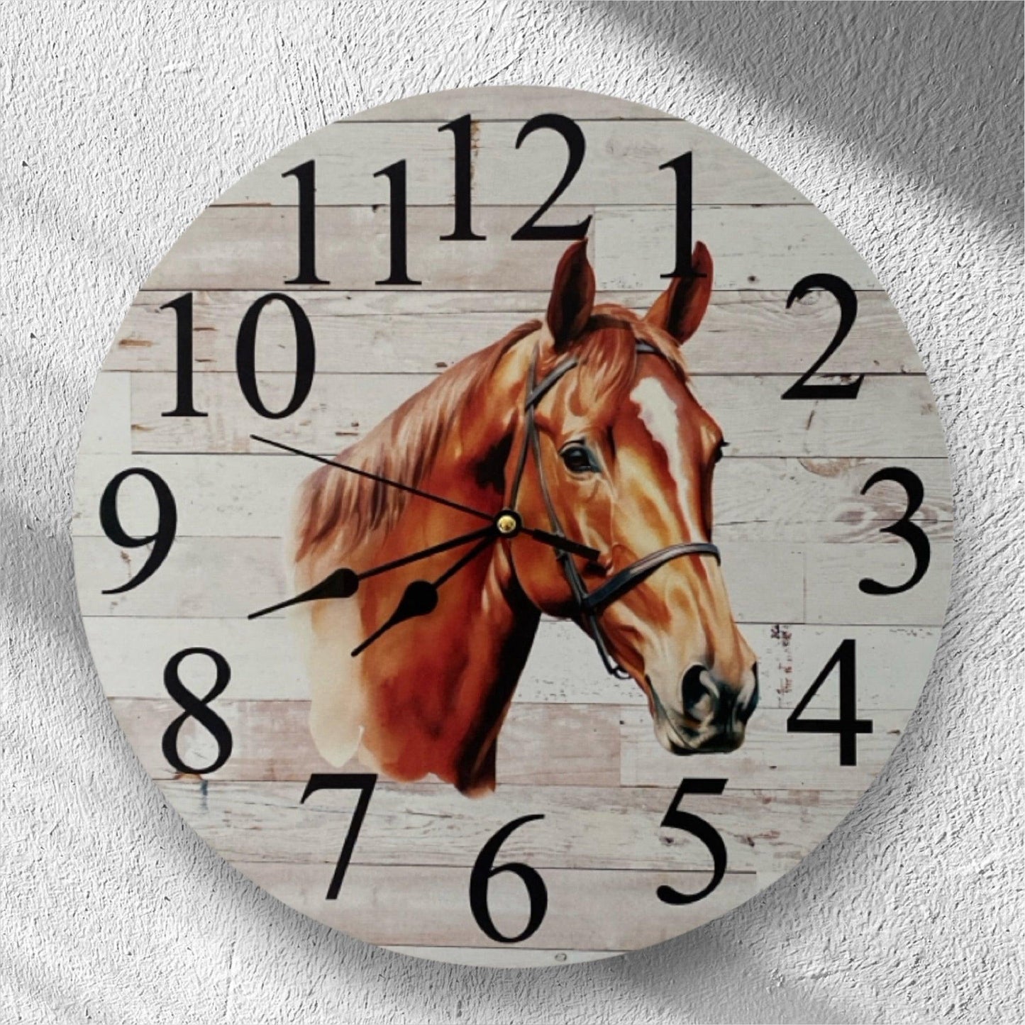 Clock Wall Standardbred Horse Floral Aussie Made