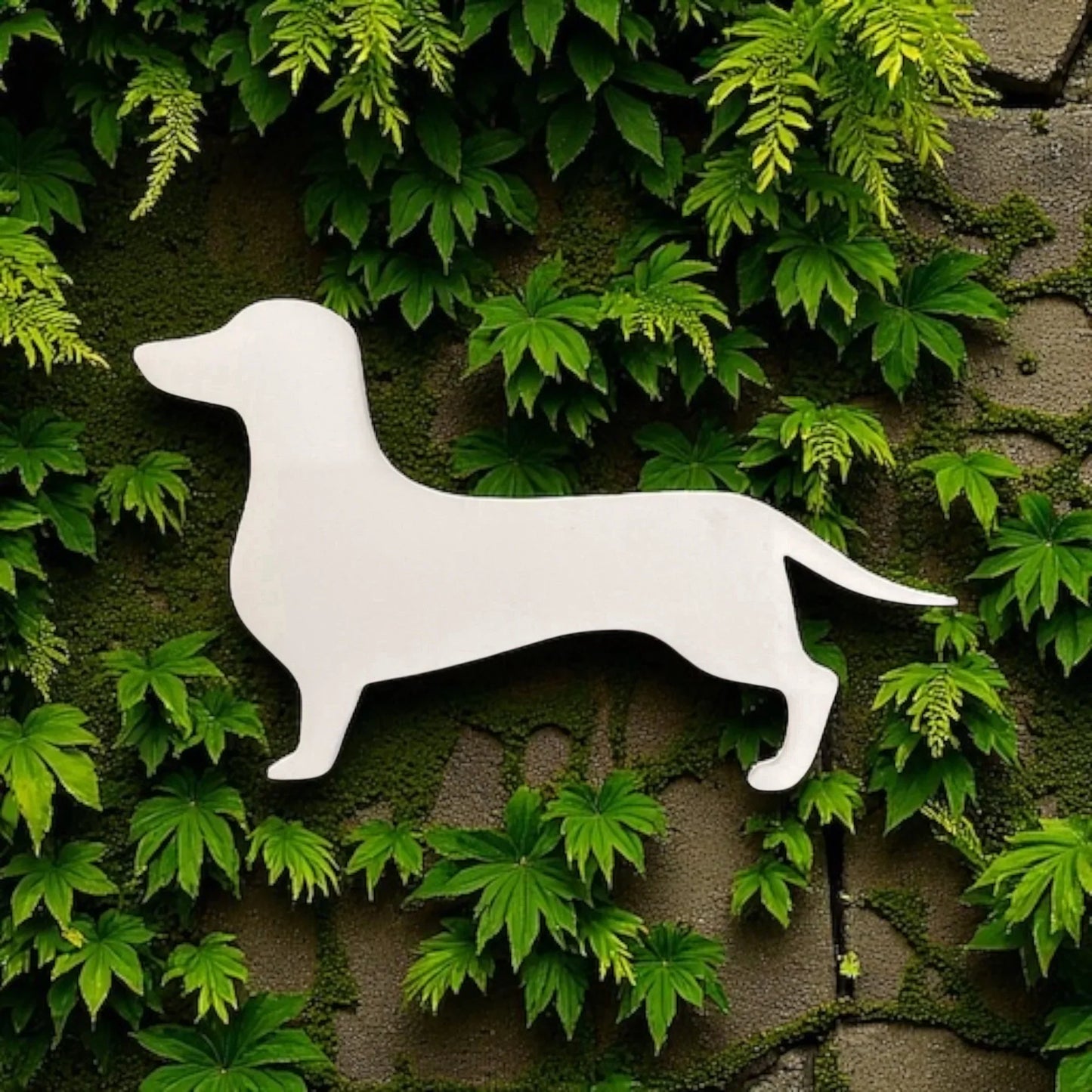 Dachshund Dog Decorative Outdoor Black White Wall Art Laser Cut