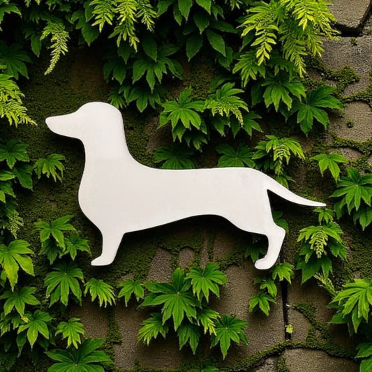 Dachshund Dog Decorative Outdoor Black White Wall Art Laser Cut